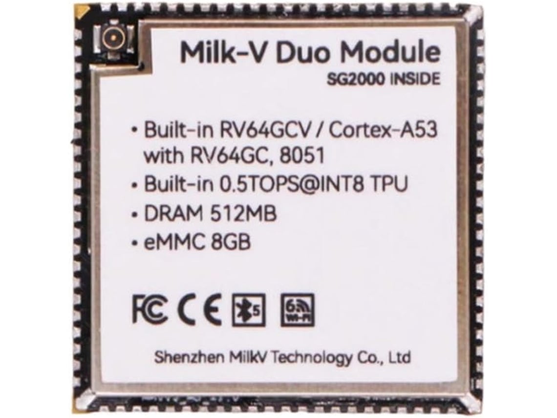 Módulo Milk-v Duo 01 Sg2000 Core - Risc-v 512 Mb, Ideal Para Procesamiento Avanzado Con Wifi - Sin Emmc