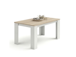 Mesa de comedor fija 140x80 cm Naya Blanco Artik (Blanco Mate) - Roble Canadian 140 x 75 x 80 cm