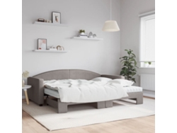 Sofá Cama Nido Con Colchón Tela Gris Taupe 90x200 Cm