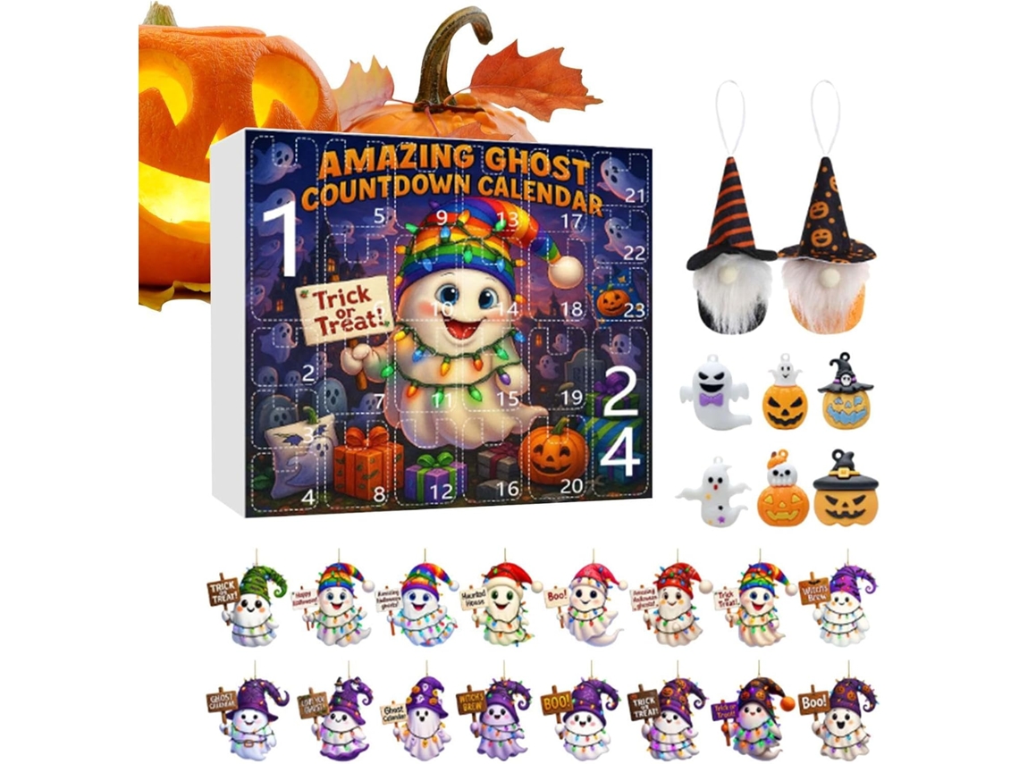 Calendario De Adviento De Halloween De 24 Días, Temática De Fantasmas, Cuenta Atrás Para Navidad - Decoración Para El Árbol