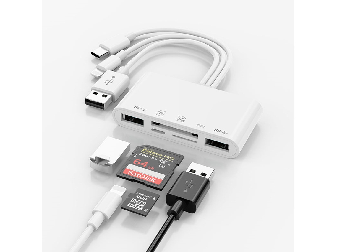 Lector de tarjetas Lightning/Tipo C/USB para Tfsd2usblightning Cuich