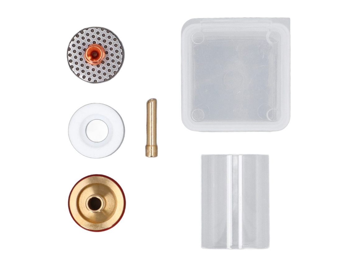 1 conjunto de 5 peças com copo de vidro, grampo de eletrodo e conectores para tocha TIG WP 17 WP 18 WP 26