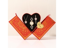 Set de regalo para mujer con reloj de pulsera de malla y caja naranja SPQMENT