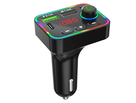 Adaptador de transmisor de radio inalámbrico Bluetooth Fm Kit de coche Llamadas manos libres 2 Cargador USB 1 tipo