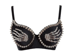 Sutiã Push Up Com Armadura Metálica E Studs Tamanho Grande B 32b-40b Para Mulher Punk S-xxl