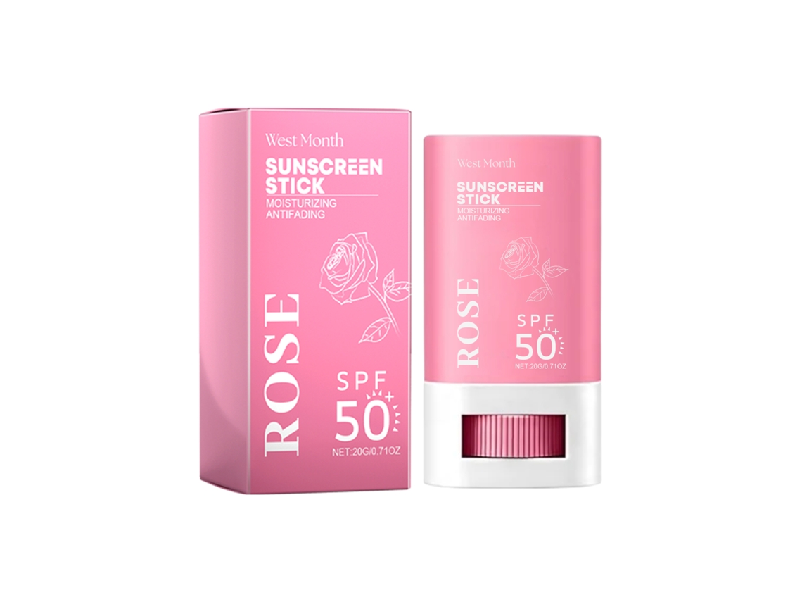Crema protectora UV West Month Rose, ligera, hidratante, no grasa.