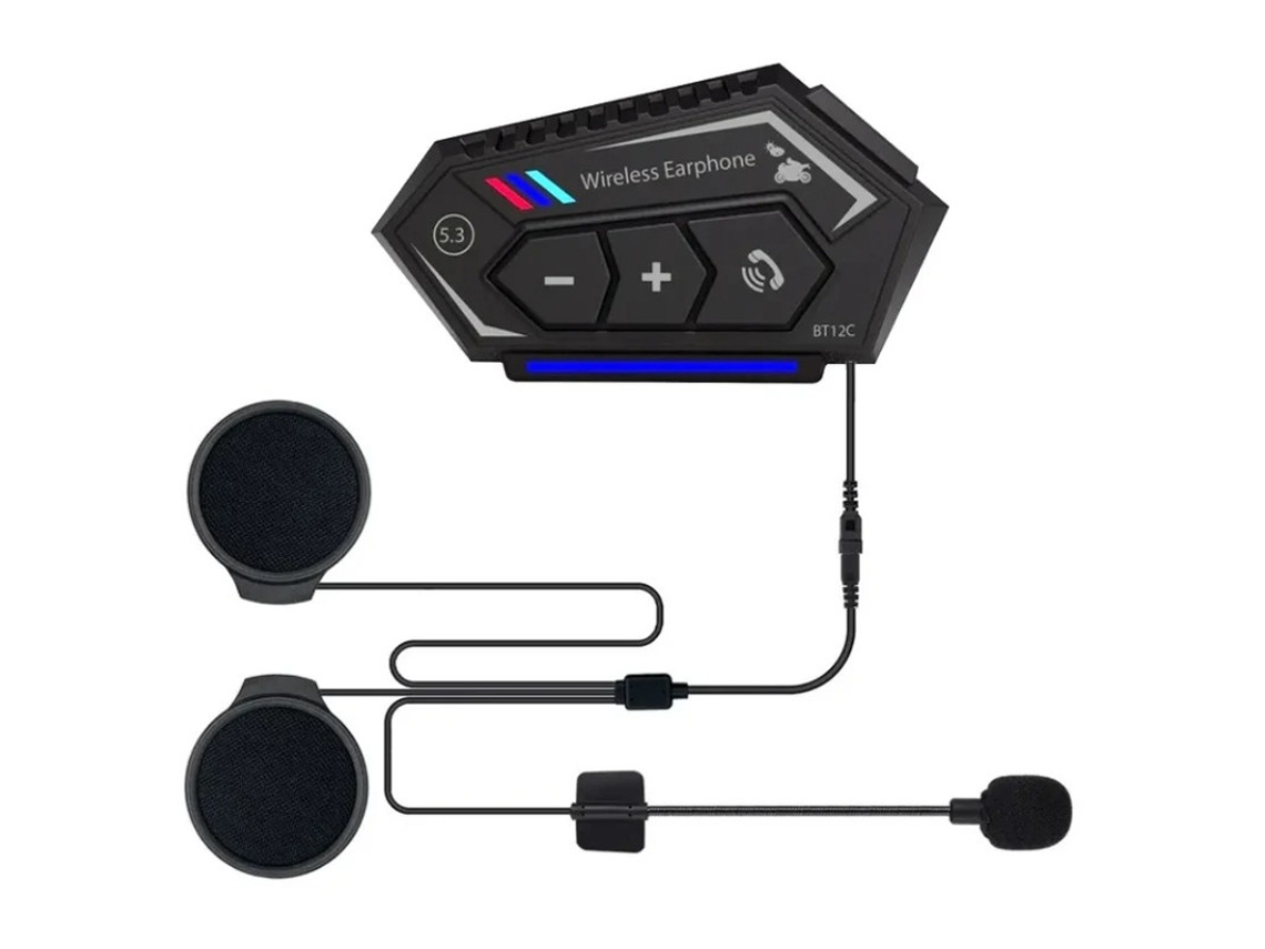 Intercomunicador para casco de motocicleta Yizhood BT12C, color negro