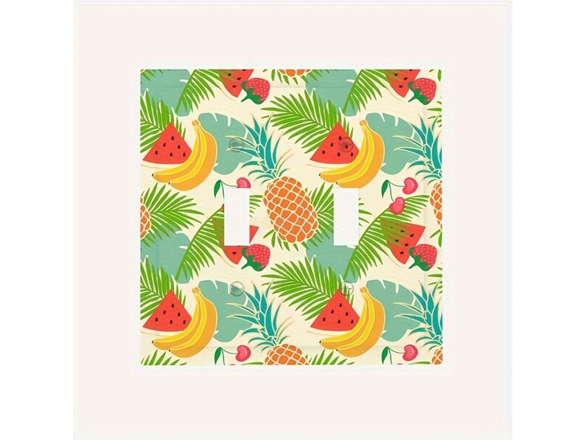 Placa de pared con dos interruptores de frutas tropicalesvayotoy