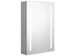 Maison Exclusive - Armario De Baño Con Espejo Y Led Gris Hormigón 50x13x70 Cm
