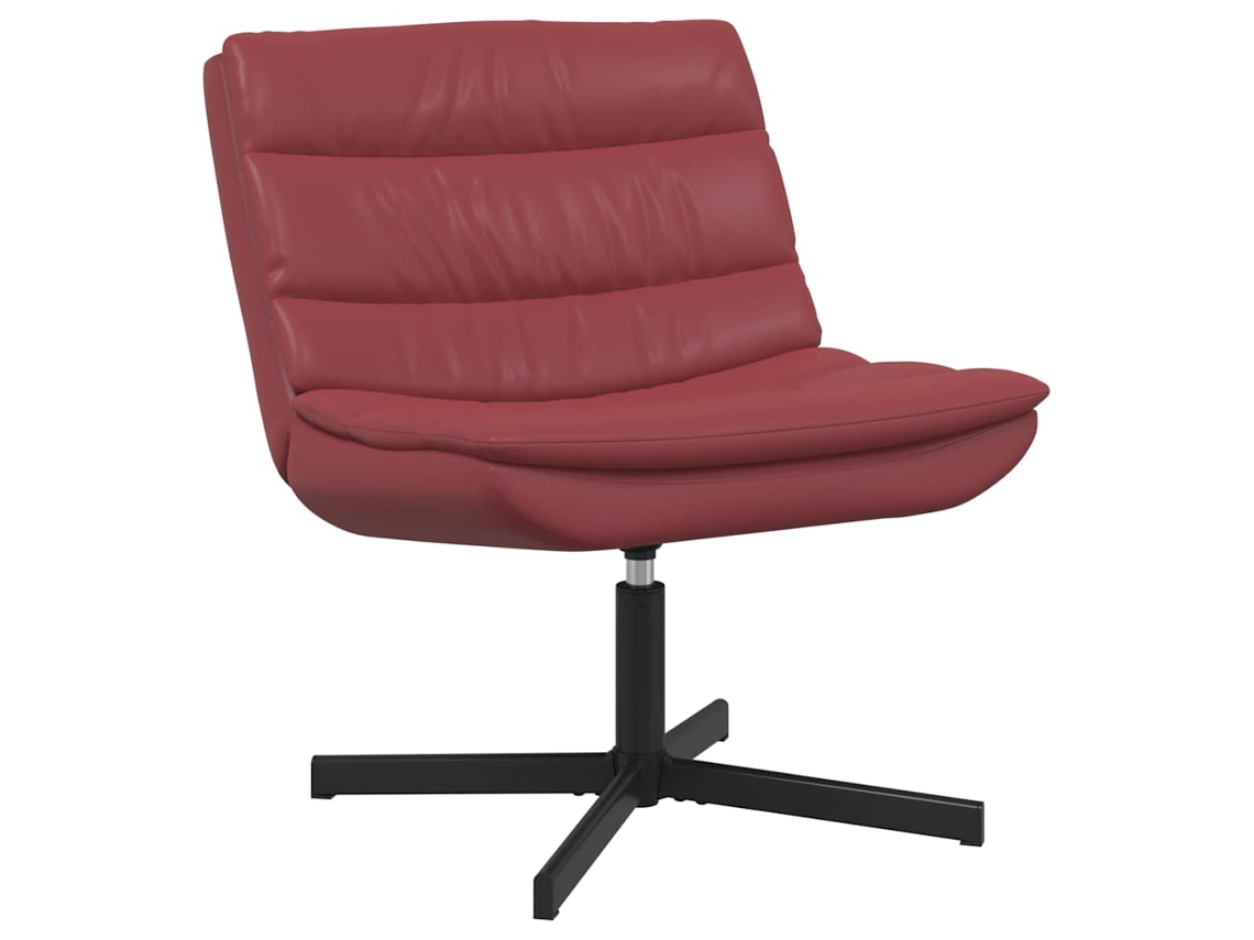 Maison Exclusive - Silla Giratoria Rojo Vino 63 X 75 X 76 Cm Cuero Sintético