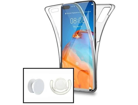 Funda + PopSocket + Soporte Huawei P40 360° Impact Protection (Transparente)