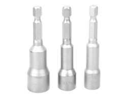 Kit De 3 Adaptadores De Puntas Magnéticas Con Casquillo Cr-v Para Llave Hexagonal Neumática