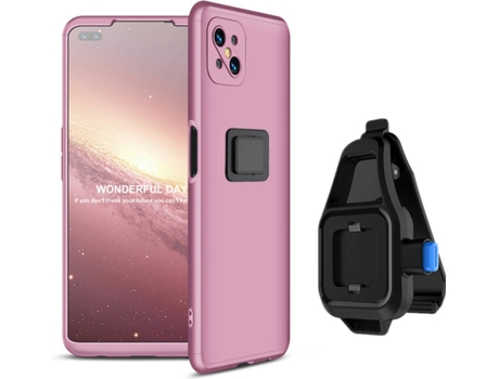 Funda Oppo Reno4 Z 5G Slim Armor 360º con Soporte para la Cintura Rosa