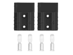 Kit De Cableado Rápido Con Conector De Batería De 2 Piezas, 50 A, 6 Awg, 600 V, Ligero, Color Negro.