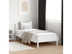 Estructura De Cama Sin Colchón Madera De Pino Blanca 90x200 Cm