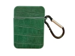Estuche cuadrado de cuero para auriculares con estampado de cocodrilo GIECY