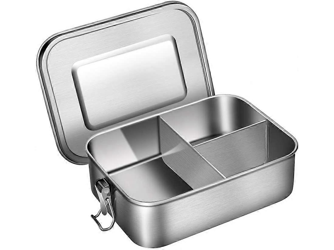 Omni-bandeja De Almuerzo De Acero Inoxidable 1200ml Con 3 Compartimentos Y Sello De Silicona Para Niños Y Adultos