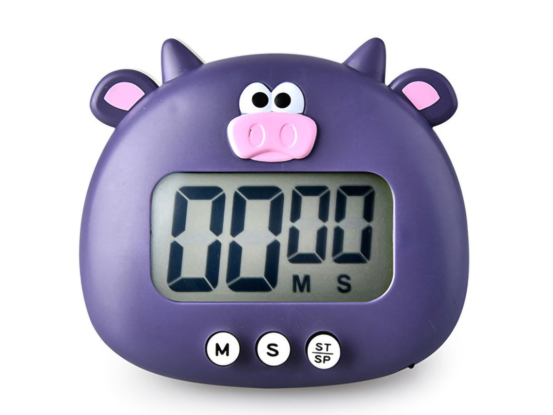 Cronómetro Digital Magnético Con Forma De Animal Para Estudiantes, Cocina, Temporizador De Cuenta Regresiva De 100 Minutos, Ternero Morado