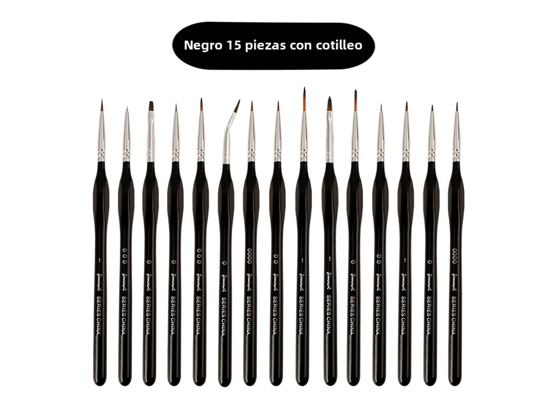 Juego de 15 mini pinzas MDUG con pines de nailon en varias formas (negras)