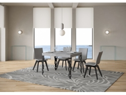 Mesa extensible 70x110/194 cm Karamay Cemento estructura Antracita