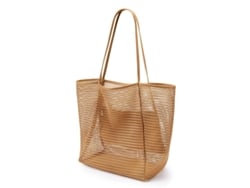 2026-bolsa De Malla Para Playa Grande Con Bolsillo Con Cremallera Bolsa Tote Para Mujer (marrón)