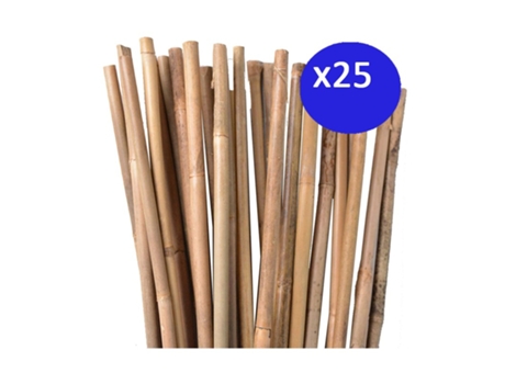 Pack 25 x Tutor de Bambú natural 100 cm, 8-10 mm. Varillas de bambú ecológcias para sujetar árboles, plantas y hortalizas SUINGA