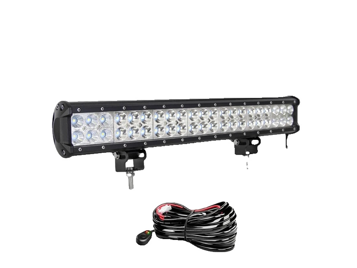 Barra de luces LED para todoterreno, SUV, ATV, varios tamaños, 1 x 126 W con kit de cableado OEM