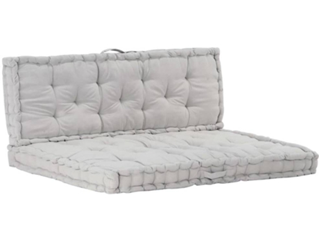 vidaXL Cojines para muebles de palets 2 unidades algodón gris
