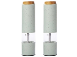 Juego de 2 molinillos eléctricos de sal y pimienta, molinillo inalámbrico Rosewell (verde)