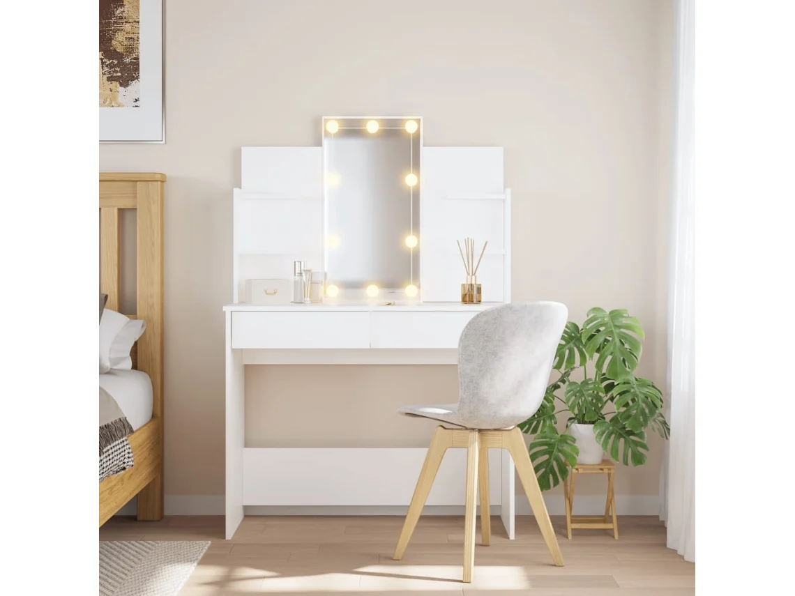 Tocador Luces Led Inox Blanco (96x40x142cm)