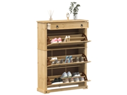 Mueble Zapatero | Armario Zapatero Corona Madera Maciza De Pino 99x32x138 Cm