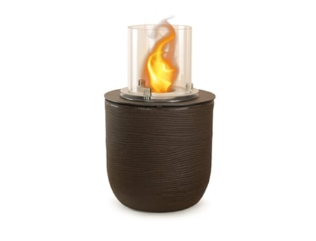 Chimenea de bioetanol brasera de jardín independiente para uso interior y exterior RAFFAELLO Terra Brown d.35 x h55