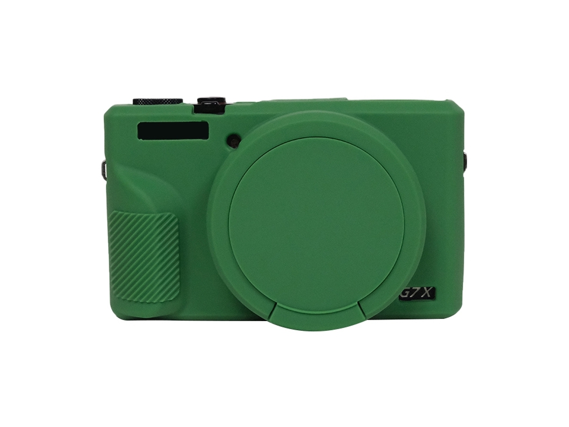 Funda protectora de silicona suave con tapa de lente para Canon PowerShot G7 X Mark III/G7X3, color verde Zruxe