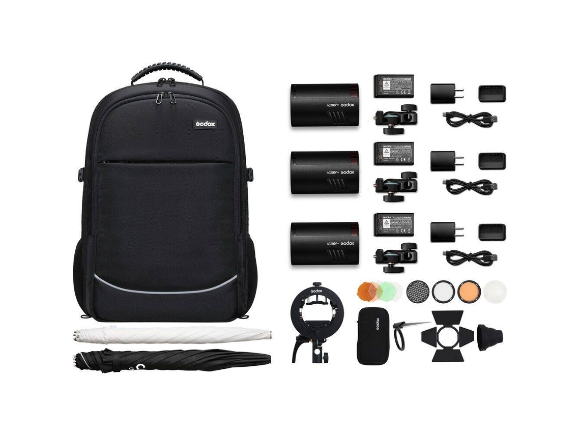 Kit Triple GODOX Ad100 Pro