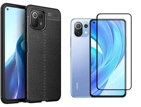 Funda y Protector Xiaomi Mi 11 Lite 5G Rugged Leather Negro