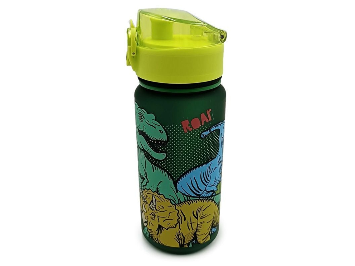 Botella de agua reutilizable con tapa de botón irrompible para niños PUCKATOR Dinosauria