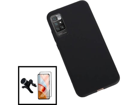 Kit Carcasa + Protector de Pantalla GorilaGlass + Soporte Magnético con Pernas Xiaomi Redmi 10 2022 G4M Negro