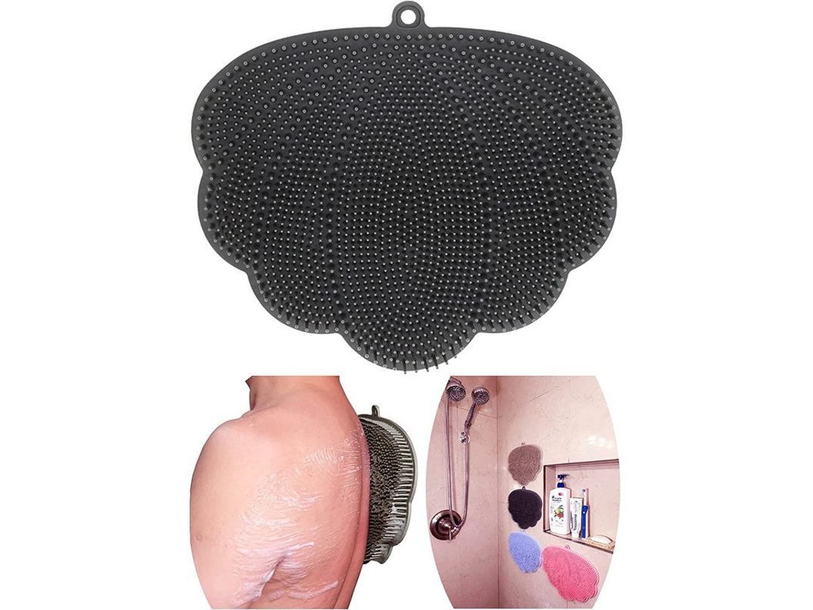 Cepillo De Baño Grande Manos Libres Con Succión Para Masaje De Espalda Y Pies - Gris