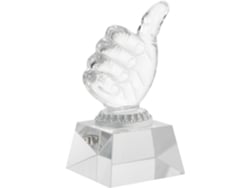 Delicado Trofeo De Cristal Transparente Con Forma De Mano, Diseño Sencillo Y Creativo.