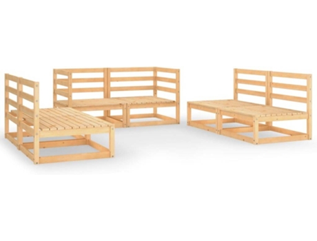 Conjunto 6 de muebles de jardín VIDAXL madera maciza de pino