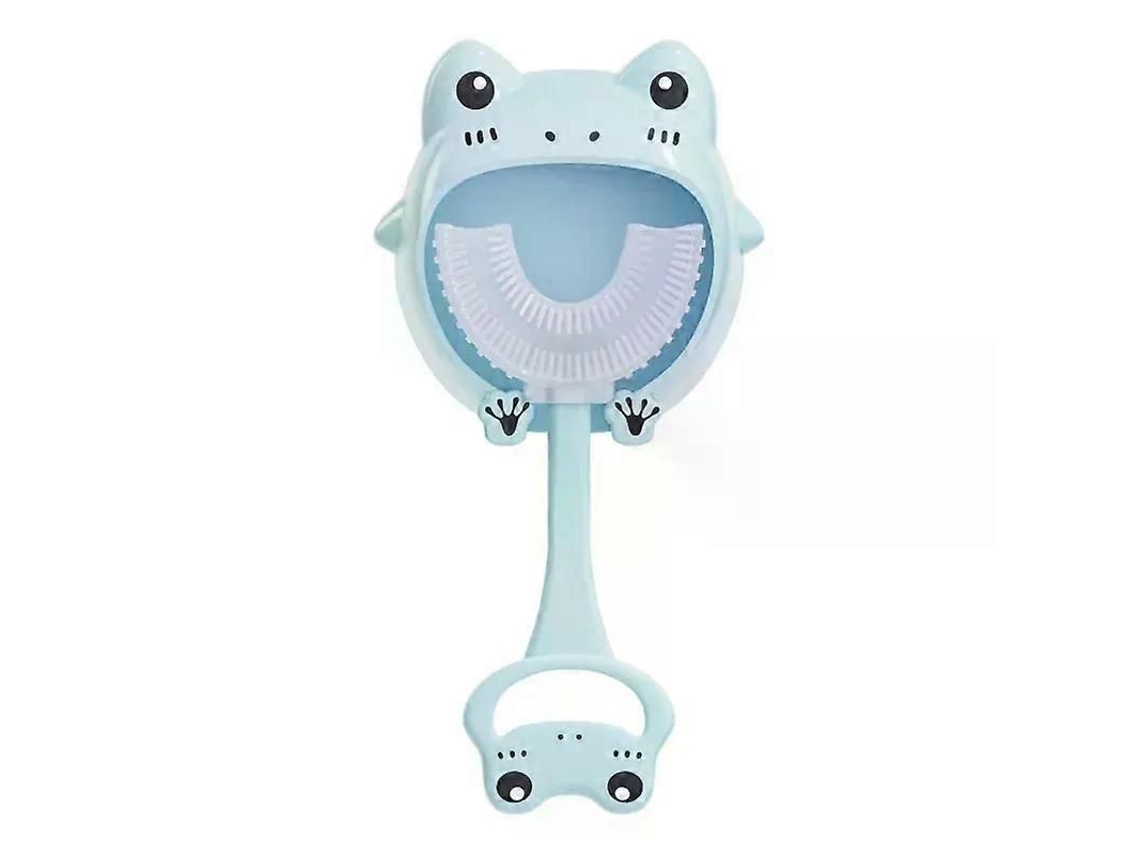 Cepillo de dientes infantil con forma de rana de dibujos animados, con limpieza de 360 grados, fabricado en silicona suave. Ideal para niños de HI GOKOCO.