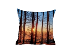 Elegante Funda De Cojín Para Sofá Con Diseño De Paisaje Forestal Otoñal