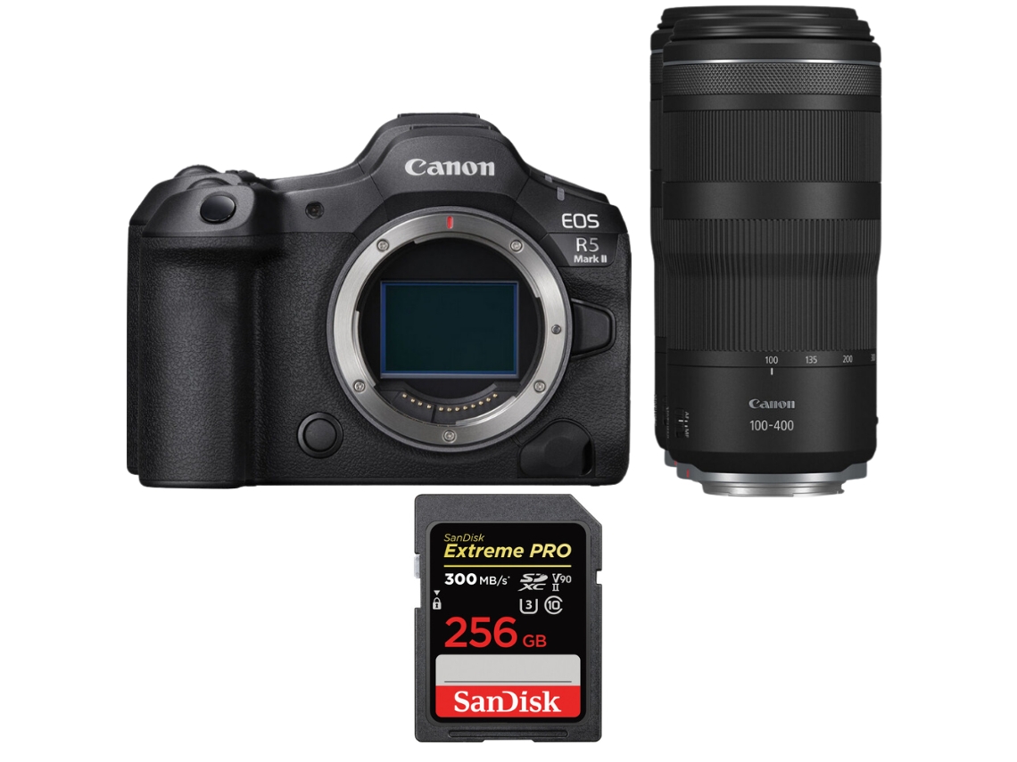 Canon Eos R5 Mark Ii + Rf 100-400mm F/5.6-8 Is Usm + 1 Sandisk 256gb Uhs-ii 300mb/s + Ebook “20 Consejos Para Fotos Que Impactan”