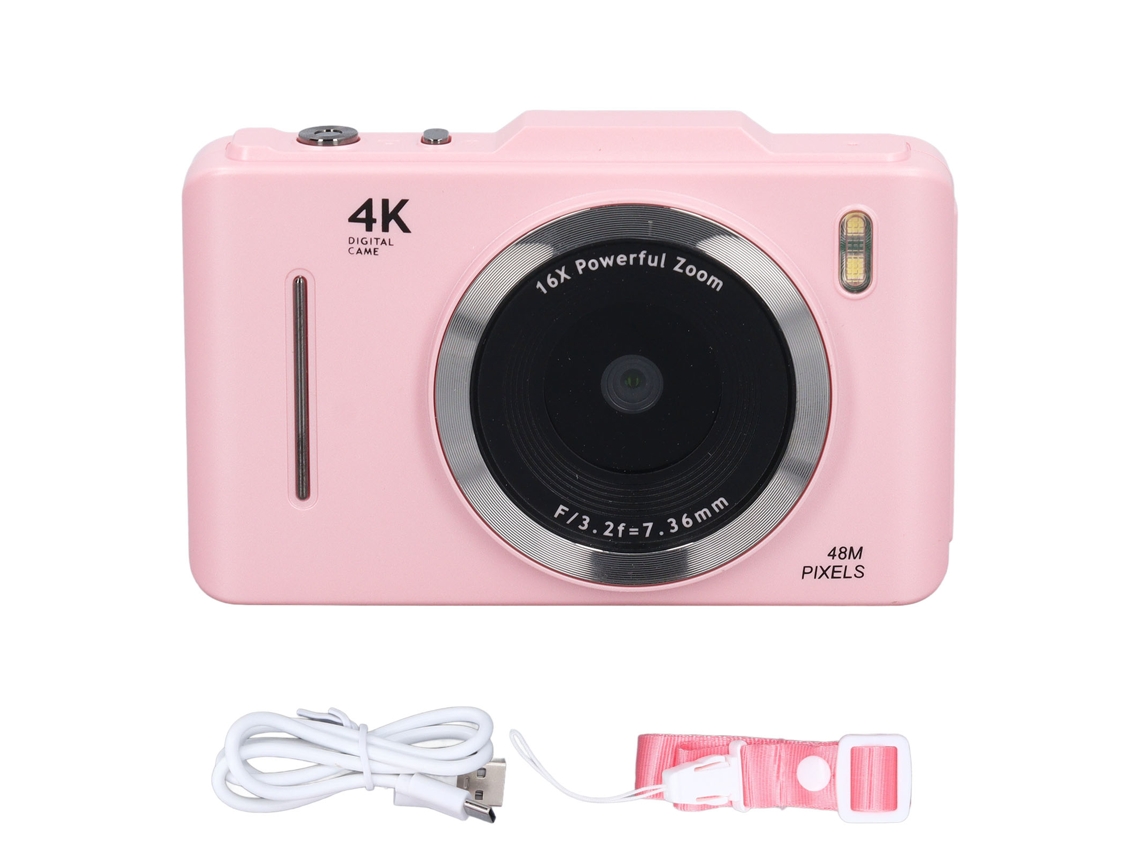 Cámara Digital Retro Ccd De Alta Definición 48mp 4k Cámara Digital Fina A Prueba De Vibración Belleza Zoom Inteligente Cámara Deportiva Rosada