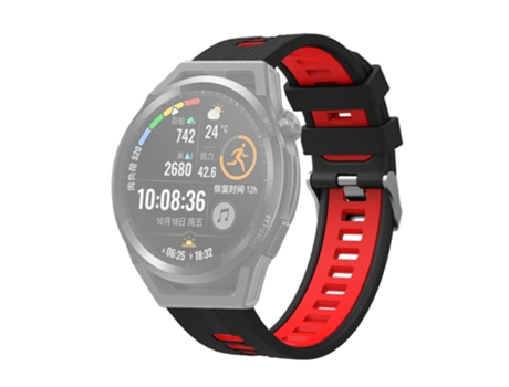 Correa de Silicona bicolor 20mm transpirable ajustable para Samsung Galaxy Watch 5 40mm/44mm/Watch 5 Pro 45mm - negro/rojo
