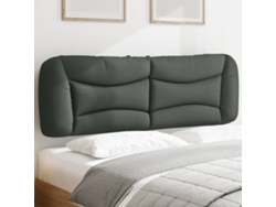 Cabecero De Cama Acolchado Tela Gris Oscuro 160 Cm