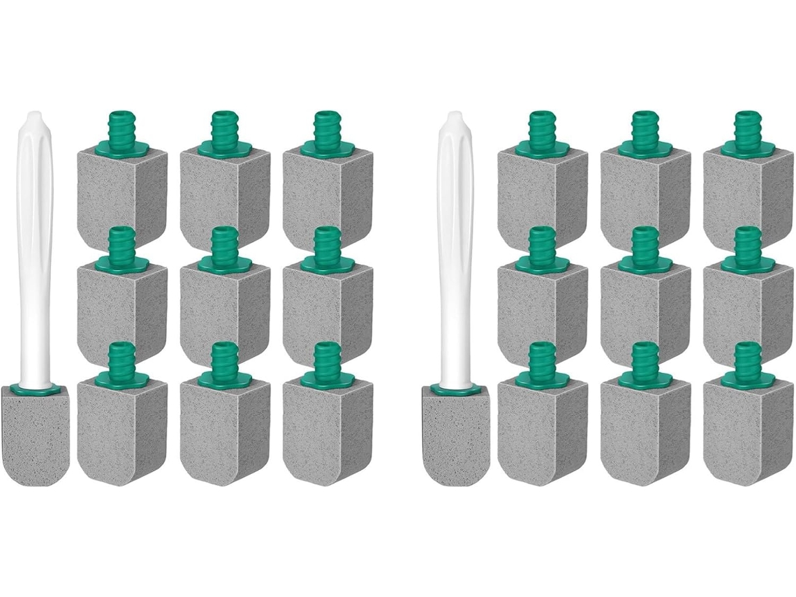 Juego de 20 piedras pómez para limpiar inodoros, con mango largo, ideal para bañeras y piscinas - Gokoco