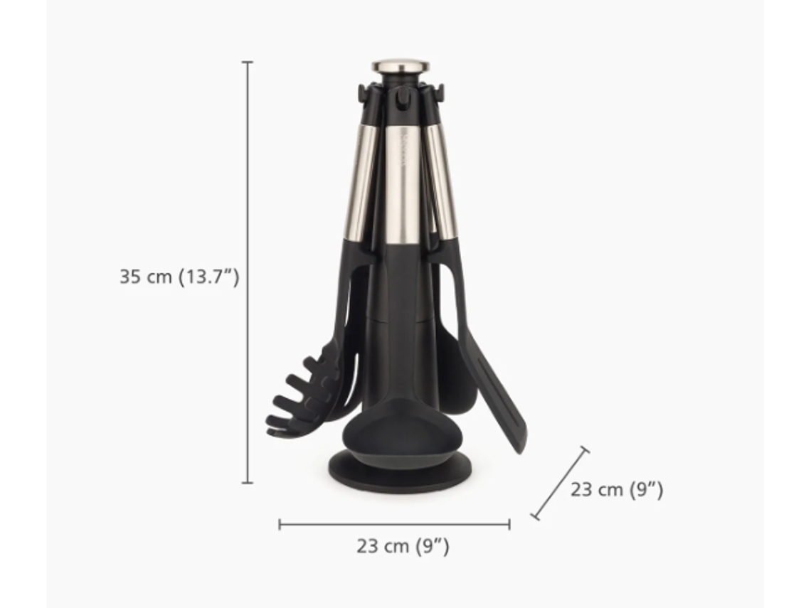 Juego de utensilios de cocina Joseph Joseph Elevate de 5 piezas, de silicona y acero inoxidable, con diseño multicolor funcional y elegante.