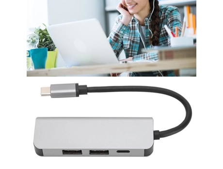 Adaptador multipuerto HURRISE 4 en 1 tipo C para HDtv con lector de tarjetas multifuncional