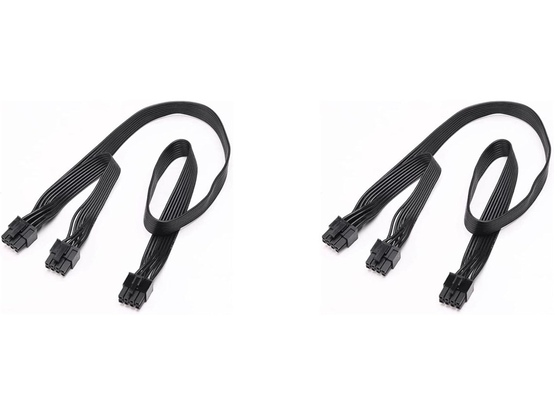 2 Cables De Alimentación Atx Macho De 8 Pines Para Cpu A Doble Pcie (6+2)